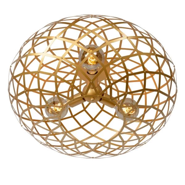 Lucide WOLFRAM - Flush ceiling light - Ø 65 cm - 3xE27 - Matt Gold / Brass - detail 1